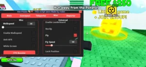 Hot Potato Script by RNDM [No Key] – Fly, X-Ray, Player ESP