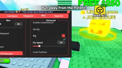 Hot Potato Script by RNDM [No Key] – Fly, X-Ray, Player ESP