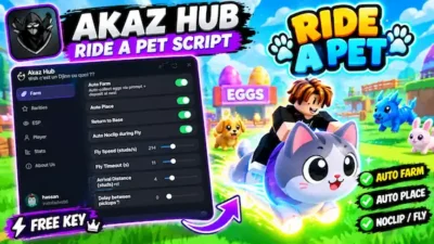 Ride a Pet Akaz Hub Script – Rarity Filter, Noclip Fly