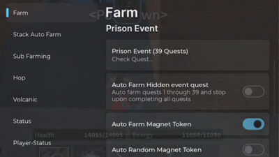 Blox Fruits Teddy Hub Script, Auto Farm Magnet Token, New Update 30, Auto Random Magnet Token, Prison Event