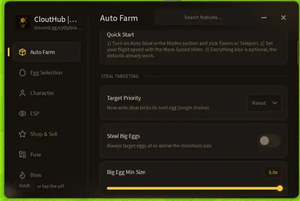 Steal an Egg Script No Key – Auto Farm, Egg Selection, ESP – CloutHub