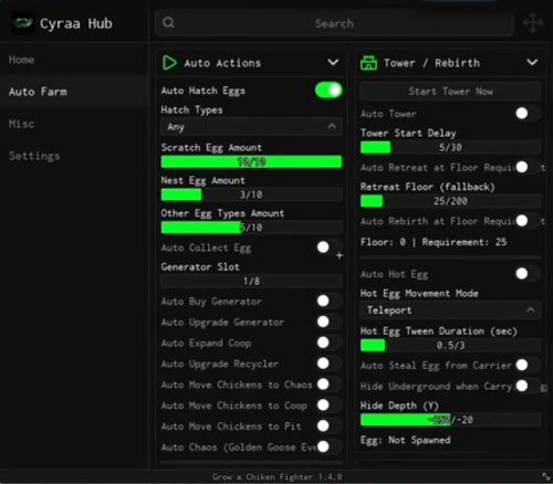 Grow a Chicken Fighter | Cyraa Hub [No Key] | Auto Farm, Auto Hatch Eggs, Auto Collect Eggs, WalkSpeed