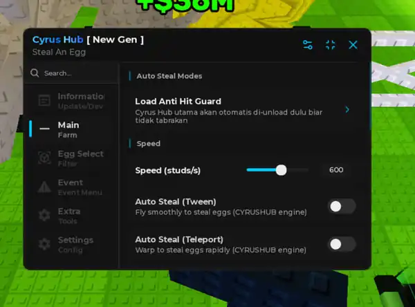 Steal an Egg Script – Cyrus Hub [No Key] Dr Scramble Event, Anti Hit Guard, Anti Trap