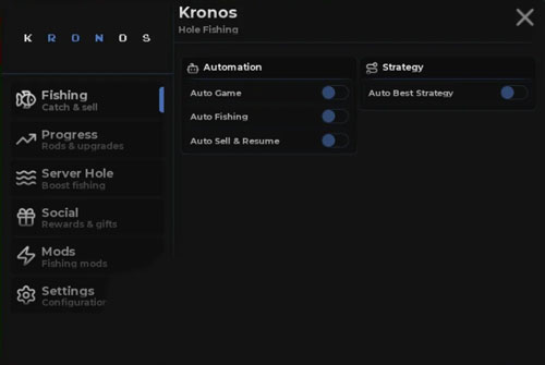 Hole Fishing | Kronos Hub | Auto Fishing, Auto Sell, Fast Catch Mode, Night Index Farming, Best Rod Auto Equip