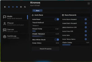 Kart of Hell Kronos Hub Script, Auto Equip Best, Auto Race Rewards