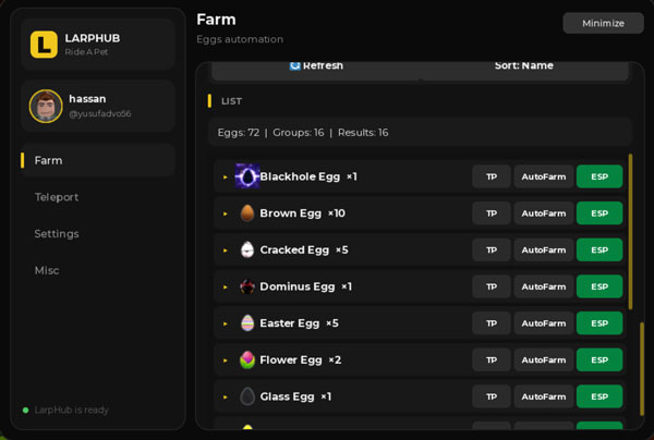 Ride a Pet Script  – LarpHub Keyless – OP Instant BlackHole Egg