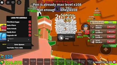 Survive Lava for Animals Get Best Eggs, Instant TP, Auto Hatch, Auto Place Egg