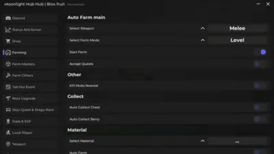 Blox Fruits Script | Moonlight Hub No Key | Auto Farm, Fast Attack, SEA Events, Fruit ESP