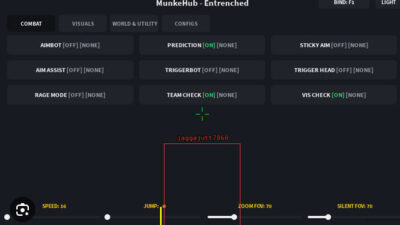 MunkeHub Entrenched Script Keyless – AimBot, Player ESP, Predication