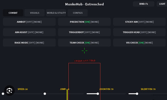 MunkeHub Entrenched Script Keyless – AimBot, Player ESP, Predication