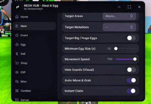 Steal an Egg | Neox Hub | Instant Claim, Instant Steal, Auto Farm, GodMode, Steal All Eggs
