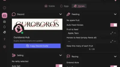 Race Horses Script  Auto Eggs, Feed, Race, Auto Apples (NO KEY!!) – Ouroboros Hub