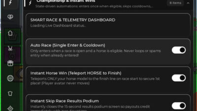 Race Horses Script CM Hub – Instant Horse Win, Auto Race
