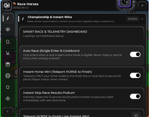 Race Horses Script CM Hub – Instant Horse Win, Auto Race