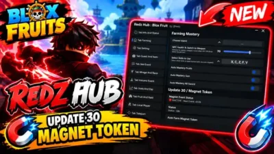 Blox Fruits – RedzHub Script Keyless, Update 30 Magnet Token, Auto Farm, Auto Bounty, Fruit Sniper & More!