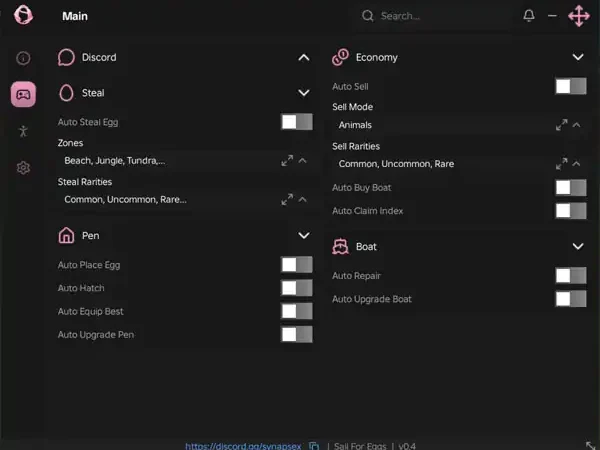Sail for Eggs Script Keyless – Ouroboros Hub Roblox – Auto Steal Eggs, Auto Place Egg, Auto Upgrade Pen, Auto Equip Best