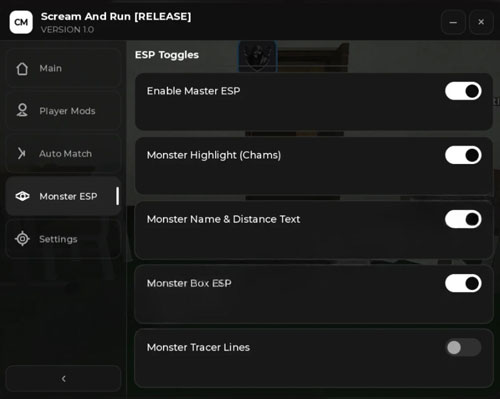 Scream and Run Script | CM Hub | Auto Monster Evade, Enable Master ESP
