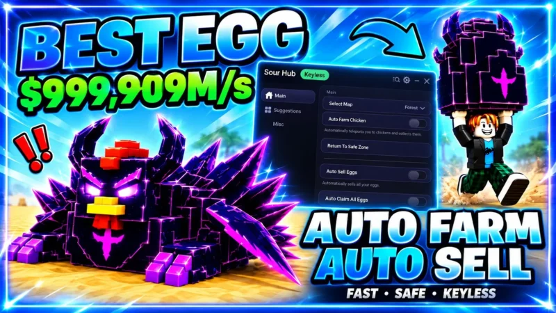Steal a Chicken Sour Hub Script No Key, Instant Steal Chicken, Insane Chickens, More!!!
