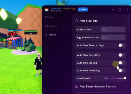 Steal an Egg | Foxname Hub | Keyless | All In One Automation, Auto Steal, Auto Upgrade, Auto Event, Instant Steal, God Mode