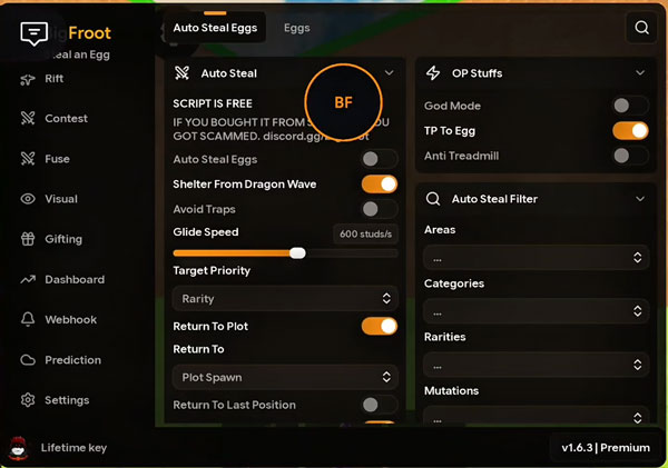 Steal An Egg Script – Big Froot – AUTO FIGHT BOSS, RIFT BOSS EVENT, AUTO STEAL RIFT