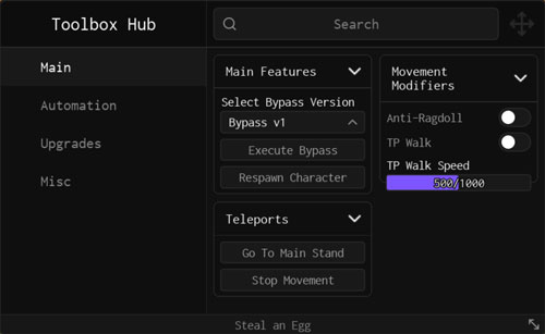 Toolbox Hub Steal an Egg No Key Script – Auto Farm, Egg ESP, Teleport