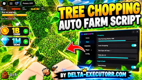 Chop a Forest Keyless Script – Auto Chop, Auto Pickup, Auto Upgrade, Auto Sell – Arise Scripts