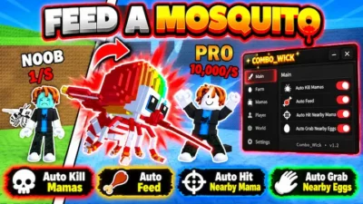 Feed A Mosquito Script  – Auto Feed, Auto Kill Mamas, Heal for Bigger Mamas