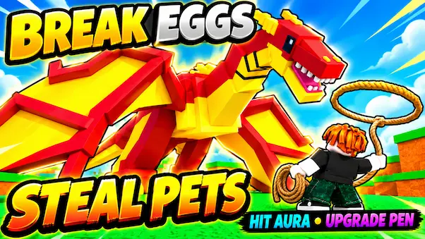 Break Eggs to Steal Pets Script – Buy Hammer, Hit Aura, Upgrade Pen