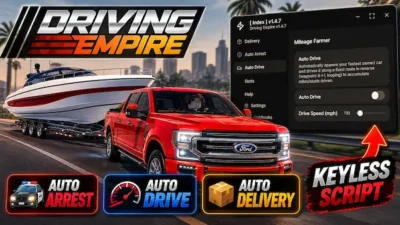 Driving Empire Script No Key – Index BEST KEYLESS AUTOFARM, Auto Drive, Auto Arrest, Auto Delivery