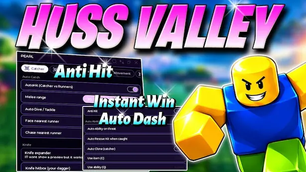 Huss Valley Script – Auto Farm, Auto Doge, Auto Win Antihit, Knife expander, Autofarm