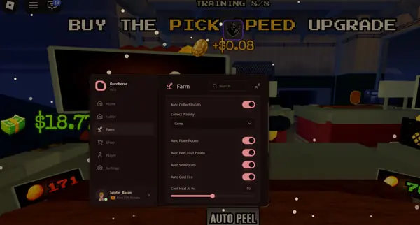 Peel THE Potato Script No Key – Auto Collect potato, Auto Place Potato, Auto Peel/ Cut