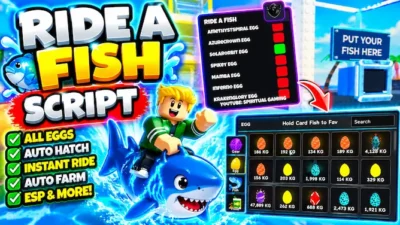 Ride a Fish Script – Ride a Fish Script – Auto Steal Eggs, Collect Token, Auto Rebirth