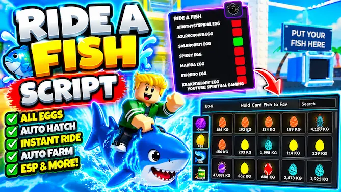Ride a Fish Script – Ride a Fish Script – Auto Steal Eggs, Collect Token, Auto Rebirth