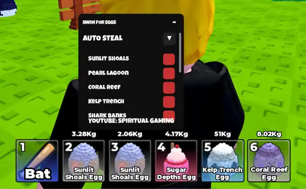 Swim for Eggs – Auto Secret, Auto Eternal, Auto Steal, Auto Hatch – Spiritual Gaming