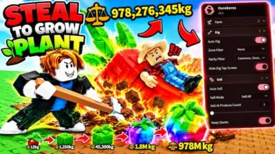 Steal to Grow Plants Script – AUTO DIG, AUTO PLANT & AUTO HARVEST (KEYLESS)