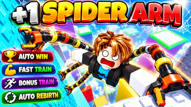 +1 Spider Arm Script – AUTO WIN ALL STAGES, FAST TRAIN