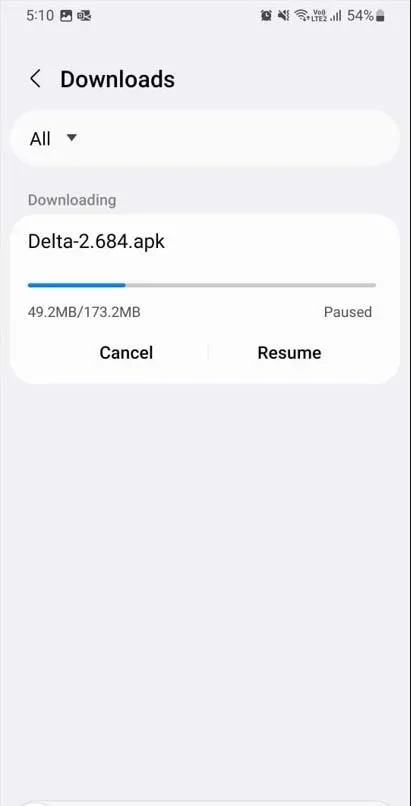 Downloading delta executor